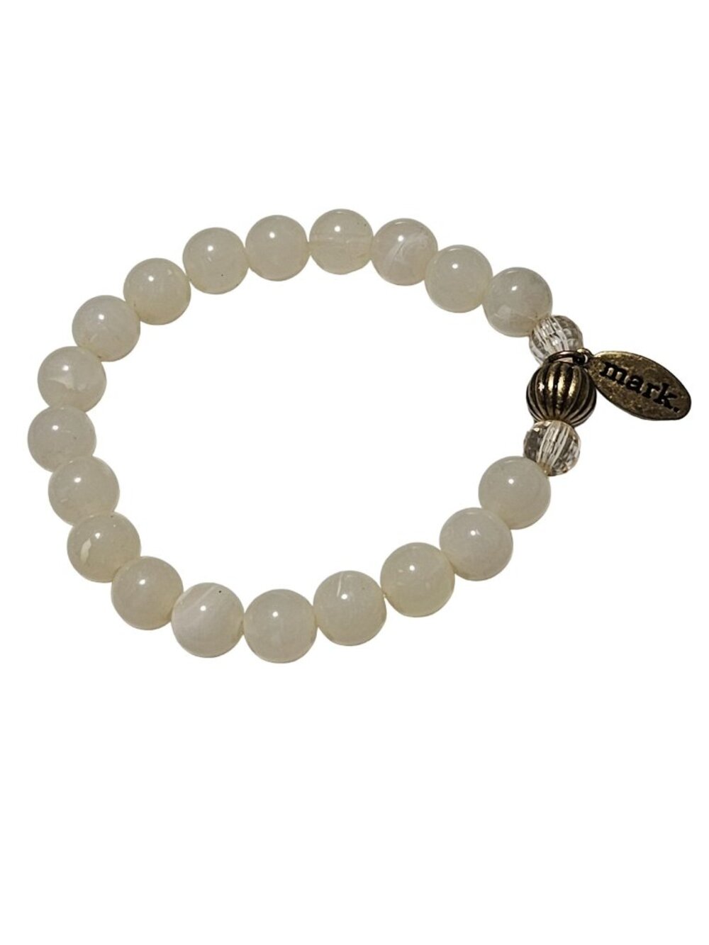 Mark White Beaded Stretch Bracelet Minimalist Classic Fashion Jewelry Women